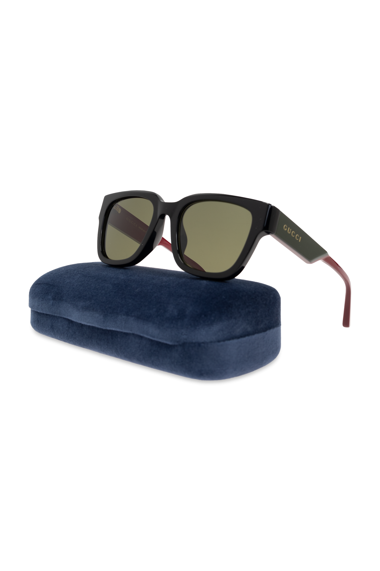 サングラス GUCCI sunglasses Rectangular frame sunglasses in black injection | GUCCI® US